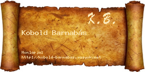 Kobold Barnabás névjegykártya